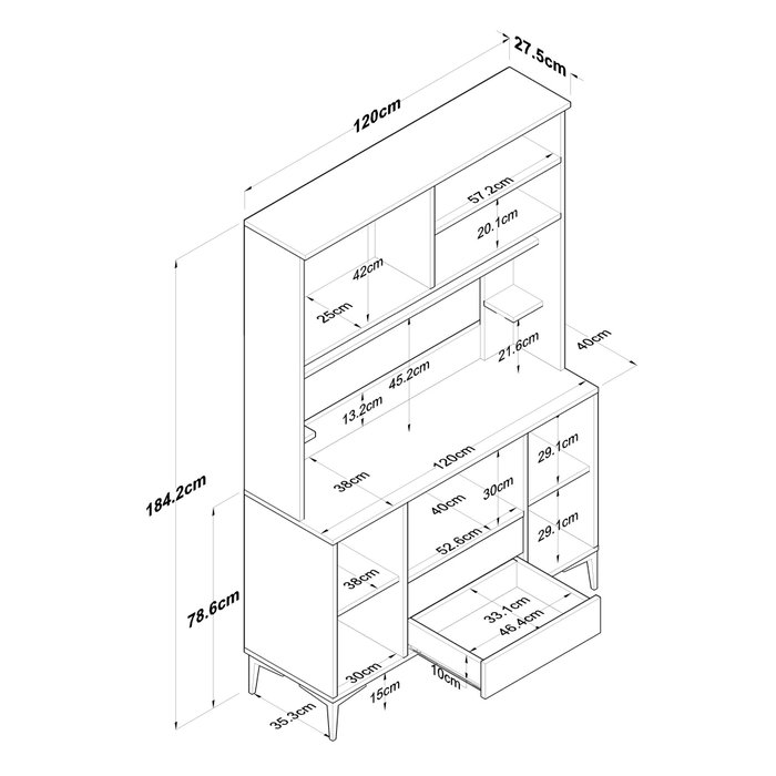 Hanah Home Gabinete Multipropósito JE168 - 3257 Blanco y Nuez